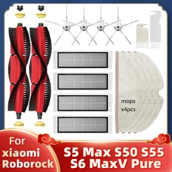 Rodillo de filtro HEPA para Xiaomi Roborock S5 Max S50 S55 S6 MaxV Pure Robot aspirador, Cepillo Lateral principal, piezas de repuesto para mopa