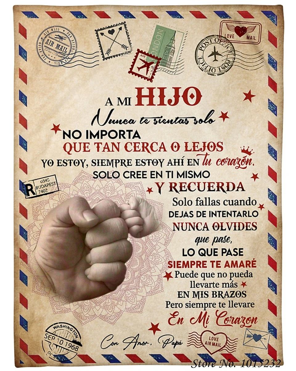 Флисовое одеяло-шерпа высшего качества с испанской версией надписью A MI домашний