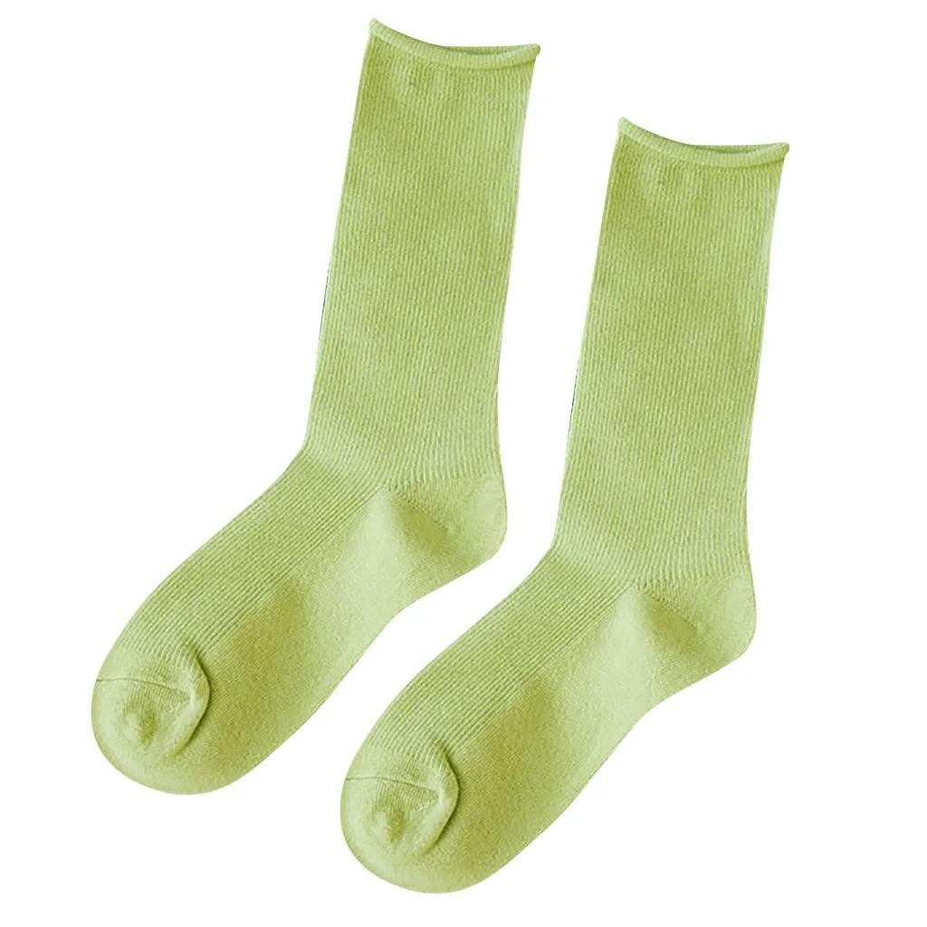 Женские однотонные носки на осень и зиму, повседневные хлопковые носки, теплые носки для бега, велосипедный Носок, женские носки для йоги, баскетбола, уличная одежда
