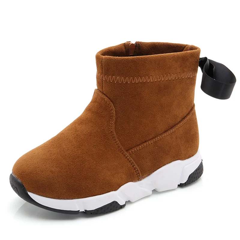 

SKHEK 2020 Winter New Girl Warm Boots Children Boys Sport Shoes Fashion Plus Velvet Thicken Zipper Kids Sneakers Non-slip