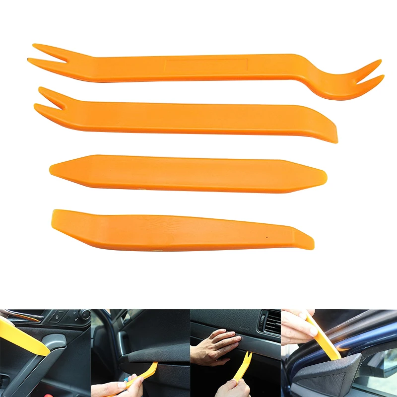 OlivesH 4Pcs/set LED Strip EL Wire Car Panel Removal Tool Car Door Decorative Lamp Flexible Neon Light DIY Tools Epair Kit