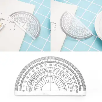 

10PC Plastic Protractor 180 Degrees Clear Student Math Set Measurment Student Painting Triangle Ruler Angle Measuring Tools