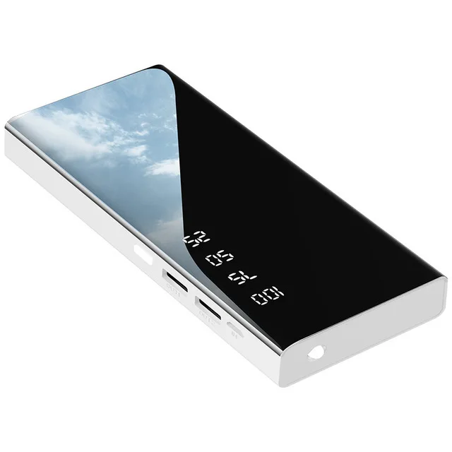 Полный экран power Bank 30000mAh power bank Мобильная внешняя батарея портативное быстрое зарядное устройство цифровой дисплей для всех смартфонов - Цвет: BlackWhite10000mAh