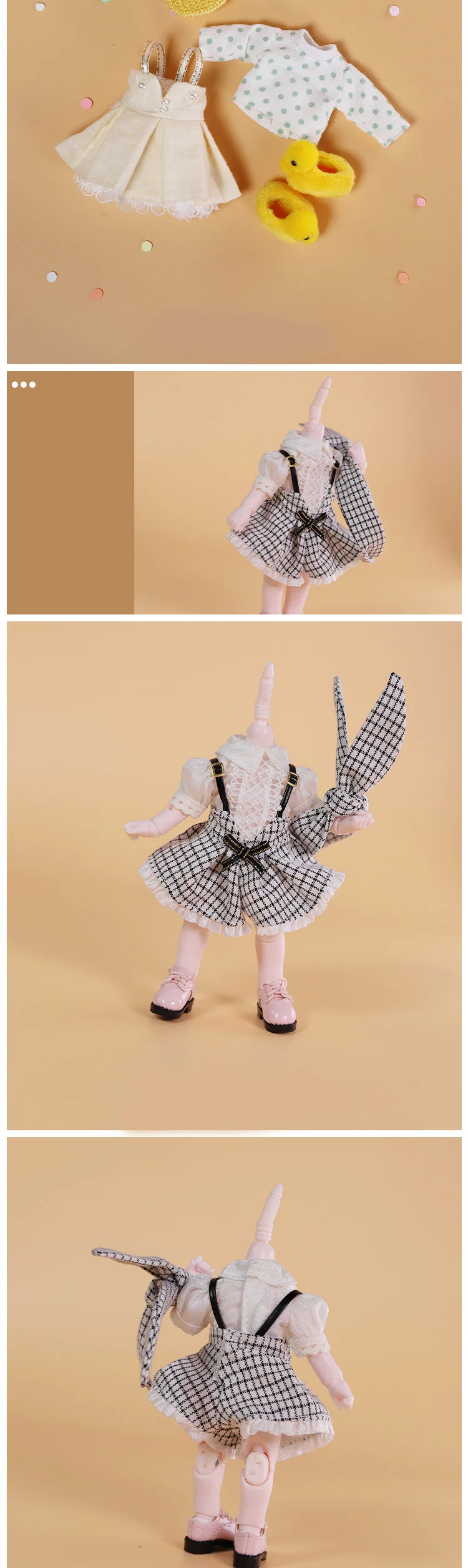 Outfit for 1/8 BJD Pocket doll and Middie Blyth clothes including shoes suit for 16cm doll