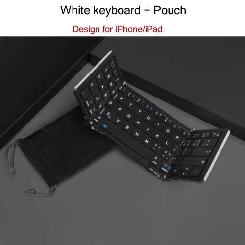 Black fo ios system B. O. W портативная складная Bluetooth клавиатура, карманный размер складная беспроводная мини и тонкая клавиатура для андрод/ios планшетов и телефонов - Цвет: Black fo ios system
