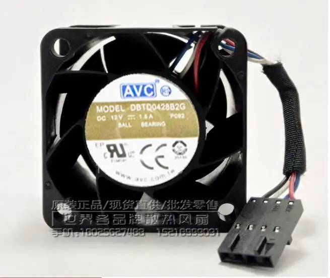 

4-проводной вентилятор охлаждения сервера AVC DBTD0428B2G P093 DC 12 В 1,50 а 40x40x28 мм