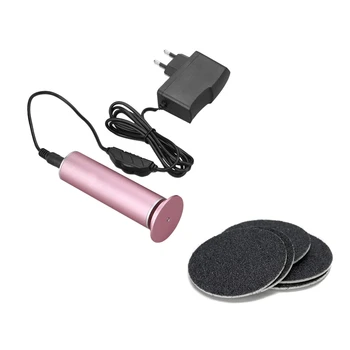 

Hot 60pcs Sandpaper Discs Pad (Regular Coarse 100 Grit) & 1x Electric Foot Care for Pedicure Electric Grinding Pink Eu Plug