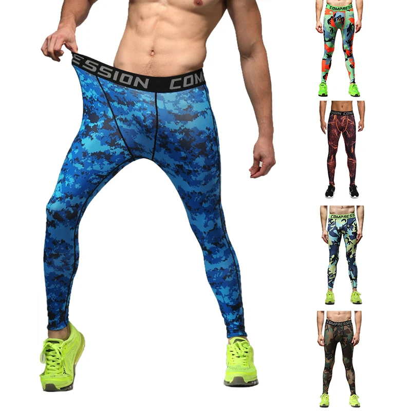 

Men Fitness Joggings Running Tights Trouser High Elastic Compression Sports Leggings Quick Dry Ankle Length Gym Pants 2020