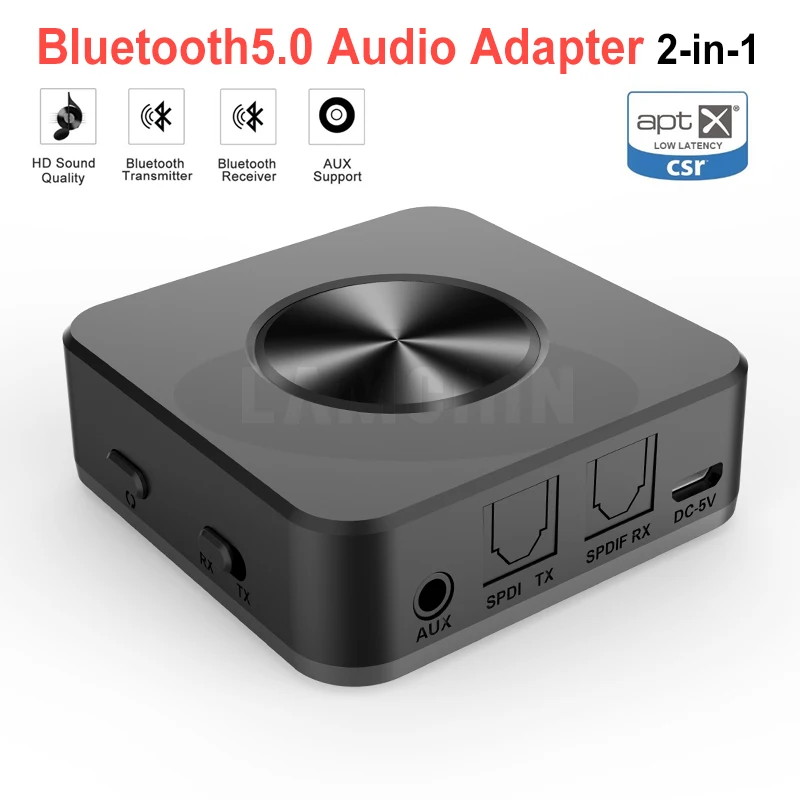 

Top Quality Bluetooth Transmitter Receiver V5.0 Audio TV Optical Fiber Optic Adapter Bluetooth 3 IN 1 Wireless Audio Adapter