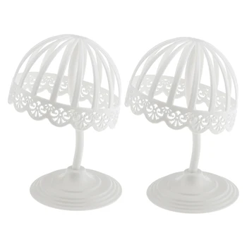 

2 Pieces Stable Durable Plastic Wigs Display Stand Hat Holder Rack Hair Wig Making Styling Tools for Home Or Salon Accessories