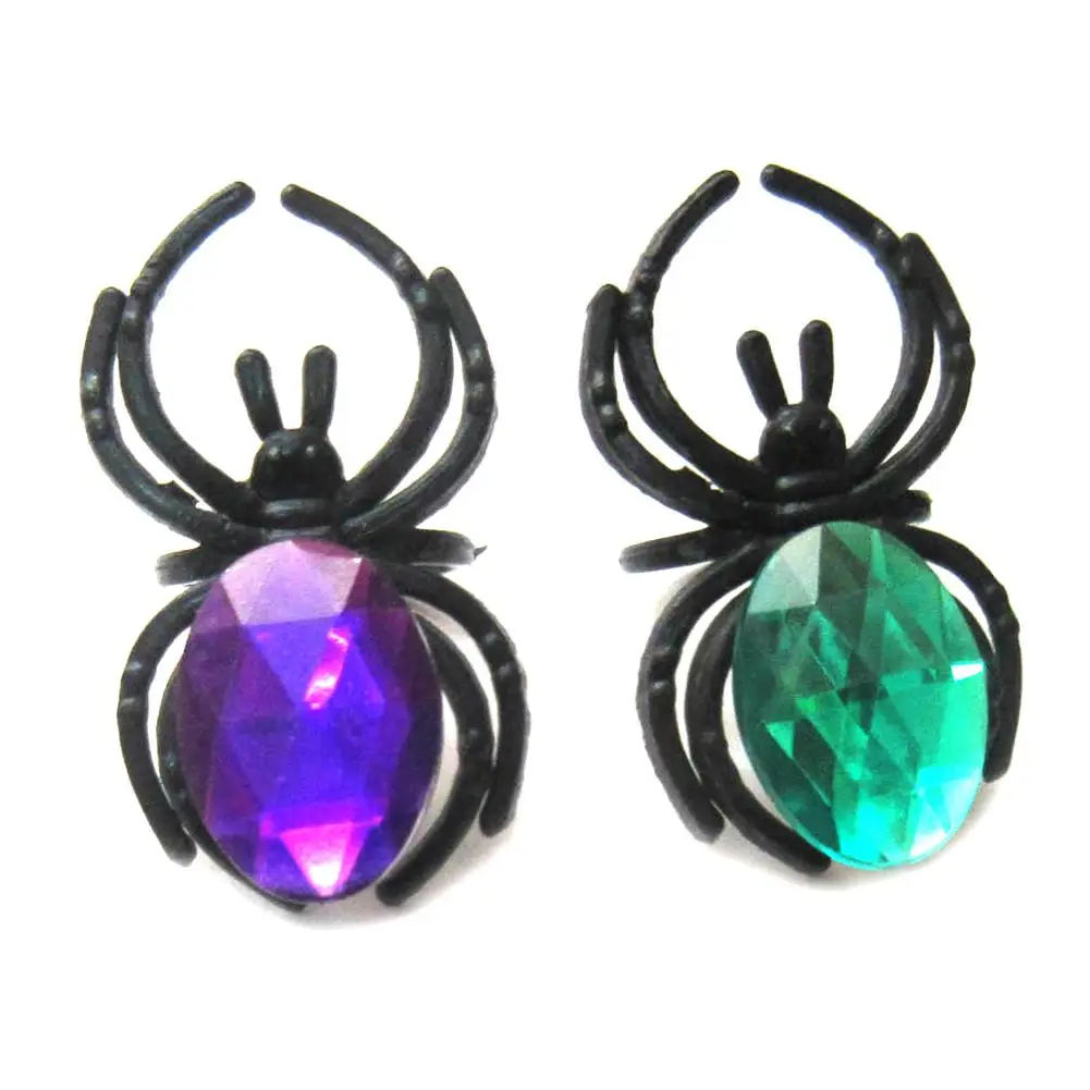 Exquisite Plastic Fake Gemstone Spider Women Finger Ring Halloween Christmas Party Decor Jewel Spider Design Pp Lightweight Party Holiday Diy Decorations Aliexpress