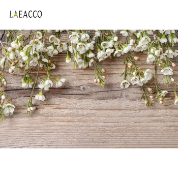 

Laeacco Photocall Wooden Board Flowers Photography Backdrops Baby Doll Pet Portrait Photo Backgrounds Newborn Children Photozone