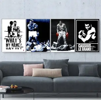 

Posters Muhammad Ali Boxing Win The Game Retro Pictures Bedroom Dorm Room Wall Art Print Canvas Painting Home Decor Gift