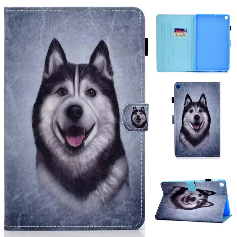 T510 T515 флип-стенд Funda Чехол Кожаный Футляр чехол для Samsung Galaxy Tab A 10,1 SM-T510 SM-T515 оболочка+ пленка+ ручка - Цвет: CASE