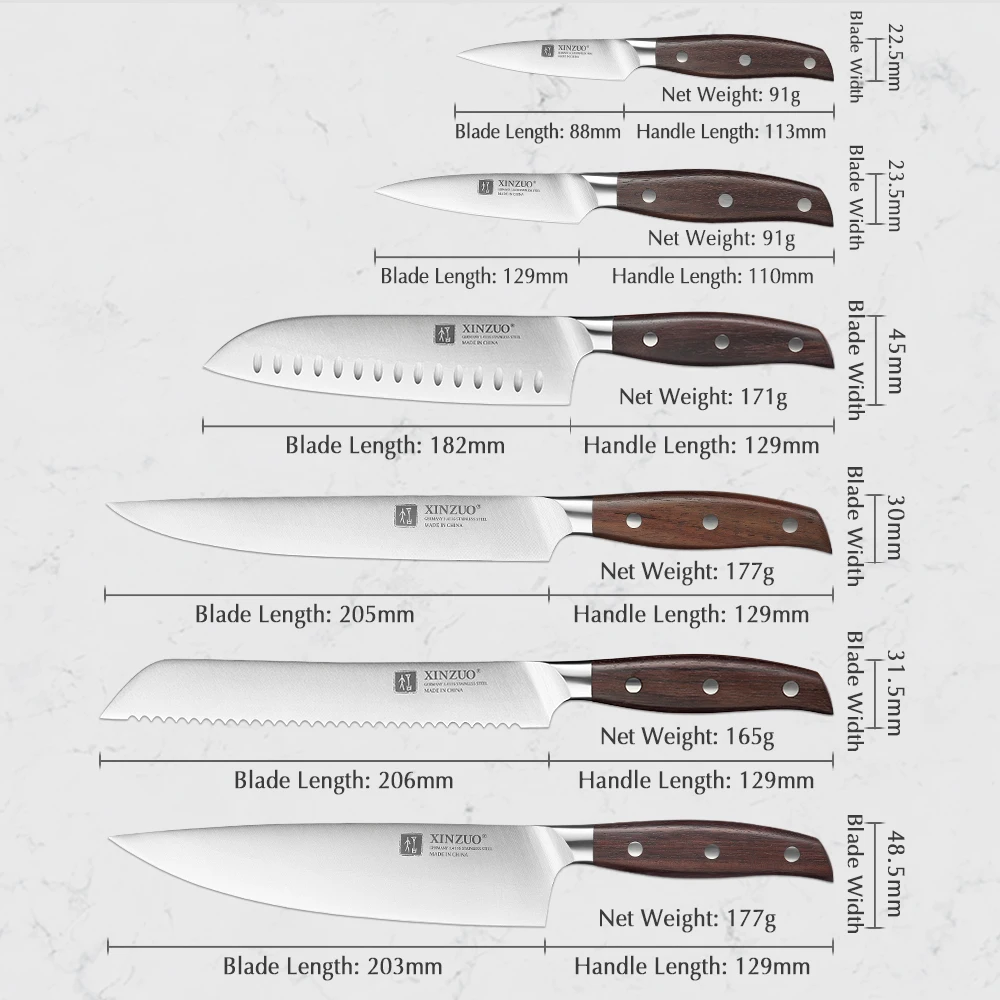 Набор кухонных ножей XINZUO из 6 шт.|tool scanner|knife tipsknife grinding |