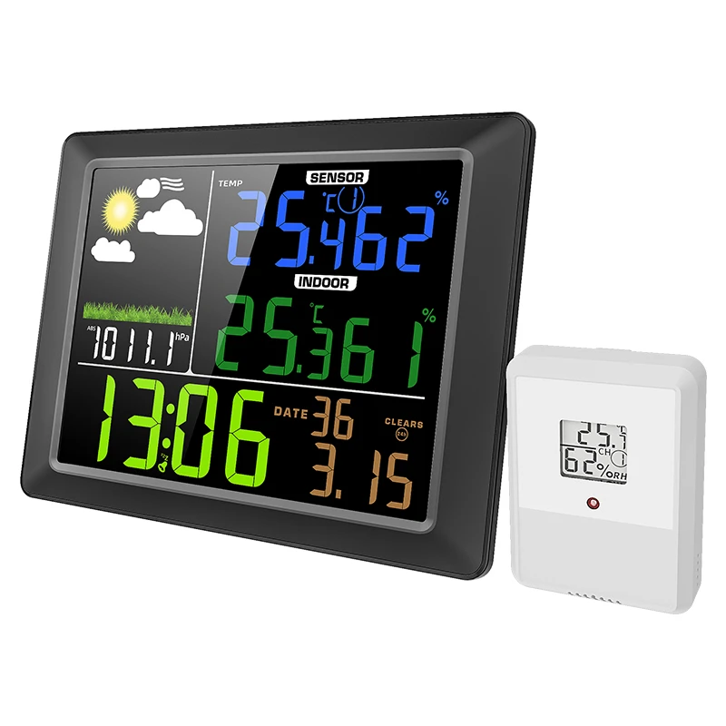 433MHz Wireless Colorful Digital Thermometer Hygrometer Barometer Weather Clock 433MHz Wireless Colorful Digital Thermometer Hygrometer Barometer Weather Clock