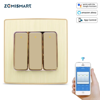 

Zemismart WiFi Push Switch Smart Life Button Switch Alexa Echo Google Home Enable One Two Three Gangs