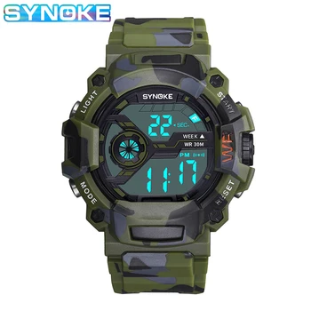 

SYNOKE Sports Men Digital Watches Waterproof LED Display Repeater Alarm Clock Electronic Wrist Watch Male Relogio Masculino