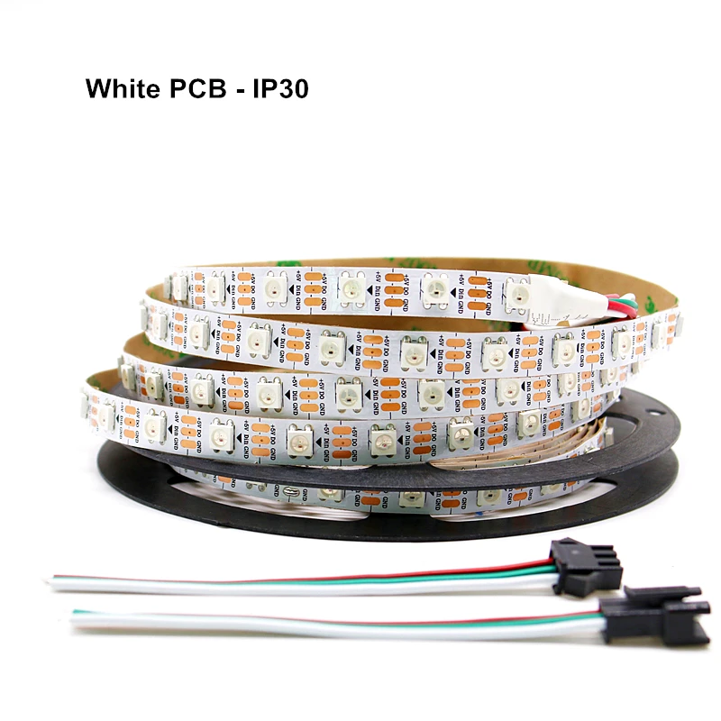 5 м в WS2812B Светодиодная лента индивидуально Адресуемая WS2812 IC умная RGB светодиодная