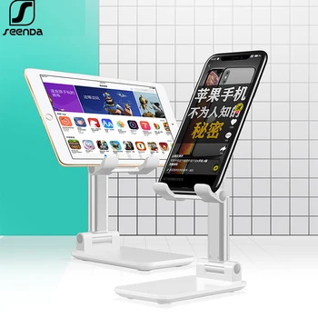 

SeenDa Desktop Mount Tablet Stand Adjustable Foldable Phone Tablet Holder for iPad 7.9 9.7 10.2inch Huawei Xiaomi Portable Stand