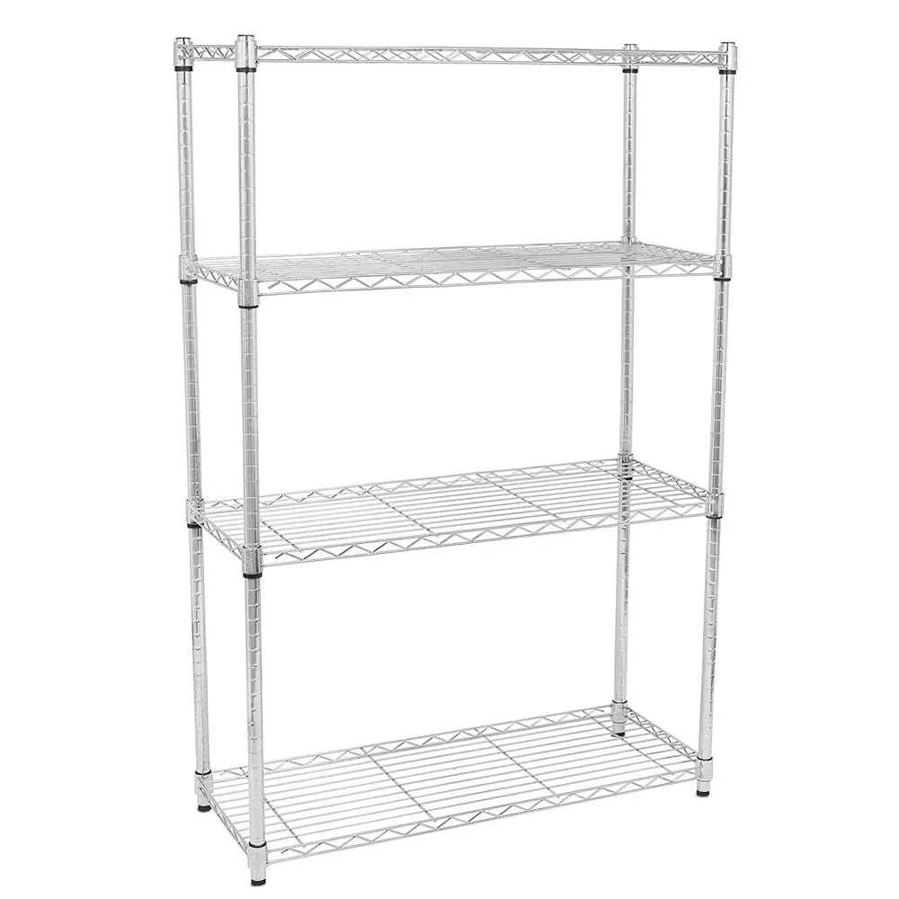 

Storage Shelf 4-Layer Chrome Plated Iron Shelf 120*90*35 Silver[US-W]