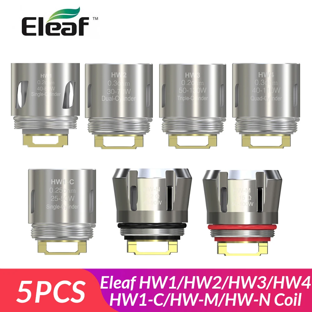Original Eleaf HW Coil HW1 /HW2 /HW3 /HW4 /HW1-C /HW-M/N Dual /HW-M2/N2 Coil Head for Ikonn/Ello/ ijust3/ELLO Duro E-Cigarette