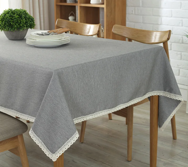 

Rectangular Tablecloth Waterproof Blending Solid Table Cover Anti-Scalding Wedding Cloth For The Table Home Textile Garden