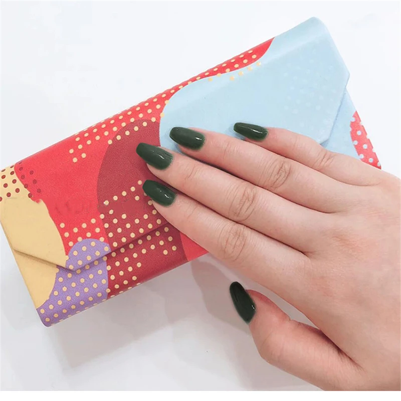 Nusx Extra Long French Fake Nail Extreme Stiletto Sharp Gradient Green 24pcs Fake Nails Acrylic False 1