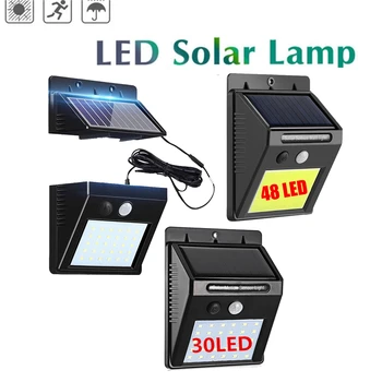 

48/30 LED New Solar Powered Light Outdoor Waterproof Garden 3 Mode LED Solar Lamps Pir Motion Sensor Security Wall Lamp integrat
