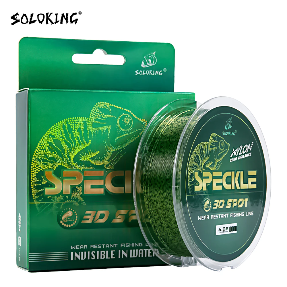 

SOLOKING 100m Nylon Fishing Line Florocarbon Speckle Fishing Line Line Super Strong 5LB-27LB Nylon Line for Carp Leader