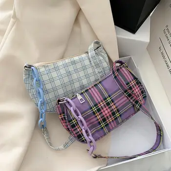 

Famous Brand Shoulder Bag Vintage Retro Plaid Bags Sac Femme Hot Sale French Elegant lady Small Hand bag Tote bolsa feminia