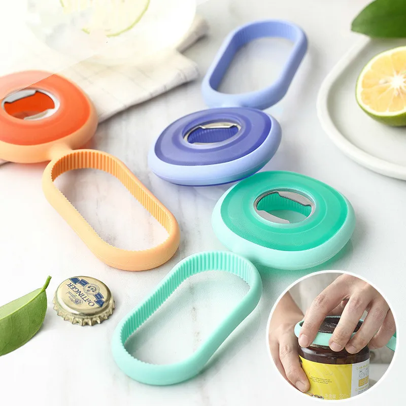 

Bottle Opener easy jar Opener Non-slip Can Opener Three-in-one More Function Originality Beer Opener hand spinner corkscrew