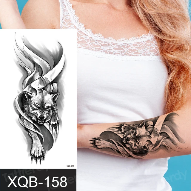 Cool Dragon Wolf Lion Head Tattoo Waterproof Arm Back Decals Temporary Tattoo Sticker For Men Body Art Fake Tattoo Animal Legs Temporary Tattoos Aliexpress
