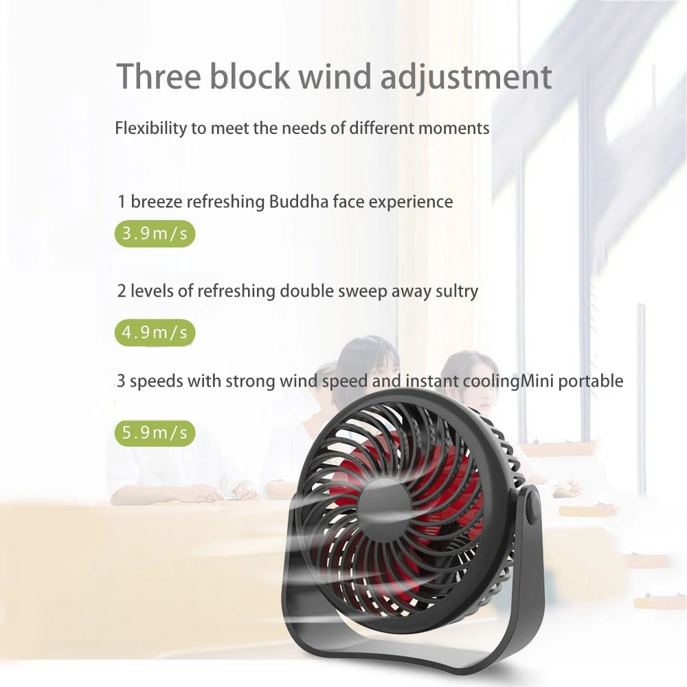 

Portable Mini Fan Office Desk Cooler Cooling 3 Blades Cooler Fan USB Rechargeable Air Cooler Operation Super Mute Car Home Fans