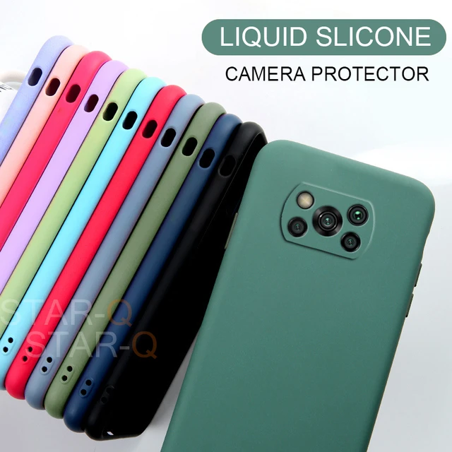 New Full Cover Liquid Silicone Phone Case For Xiaomi Poco X3 Nfc M2 F2 Pro  X2