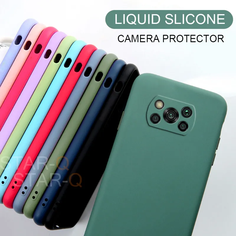 Funda completa de silicona líquida para teléfono Xiaomi Poco X3, Nfc, M2, F2 Pro, X2, global, Original, fundas traseras protectoras suaves