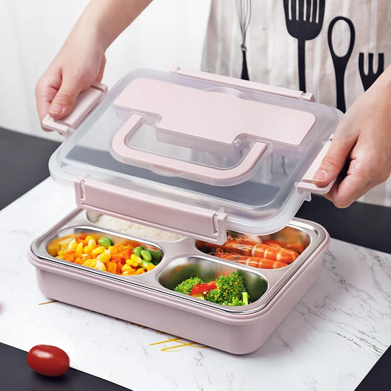 

Lunch Box 304 Stainless Steel Kid Adult Bento Boxs Leakproof Japanese Food Container Portable Picnic Storage 1.2L