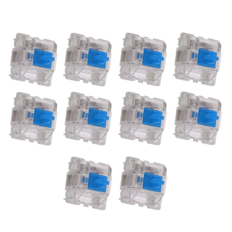 

10Pcs/pack Gateron SMD Blue Switches Mechanical Keyboard 3pins Gateron MX Switches Transparent Case fit GK61 GK64 GH60