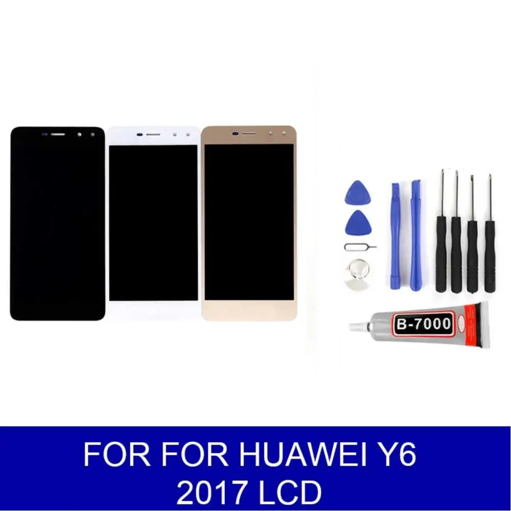 С ЖК дисплеем для Huawei Y6 2017/Y5 2017 MYA L41 L01 дисплей с сенсорным экраном в сборе запасные