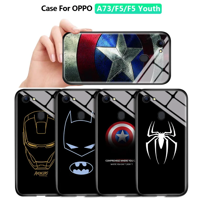 Для OPPO A73 A75 A75s F5 Plus чехол s супергерой Marvel Железный человек ударопрочный