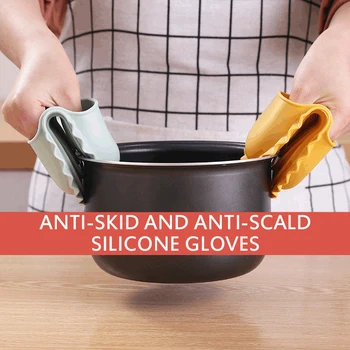 

High quality 1pc Kitchen Baking silica gel heat insulation clip anti scalding non slip gloves household bowl oven microwave oven