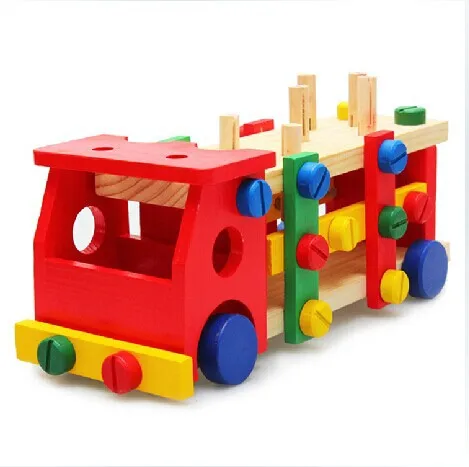 

Wholesale Children'S Educational Toy Wood Screw Car Multi-functional Removable Screw Car CHILDREN'S Toy