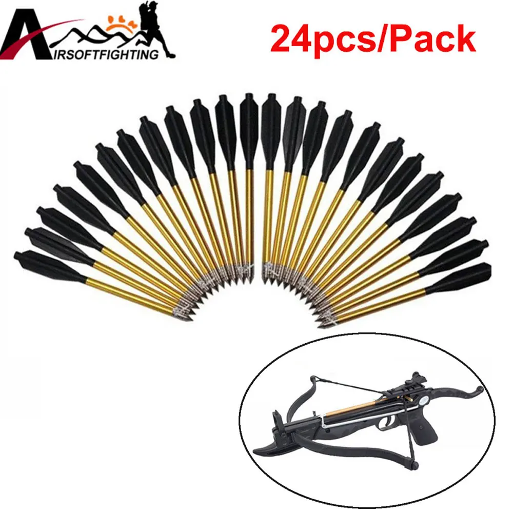 24 шт. Золотой Алюминий болт стрелки на 50 фунтов/80 кг пистолет Broadheads стрельба из