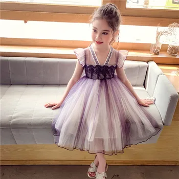 

Kids Clothes Girls Dress Summer Toddler Girl Clothing Princess Dress Baby Girl Party Dress Ball Gown for Girls 3-7Y purple