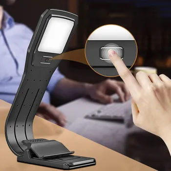 

USB Rechargeable Reading Lamp LED Book Light 4-Level Brightness Eye Protection Clip Reading Light for Night Reading TN8
