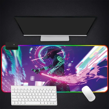 

RGB Mouse Pad Large Gaming Luminous Waterproof Non-slip Rubber Desk Mat Punk Anime Mousepad Computer Laptop Keyboard Desk Pad