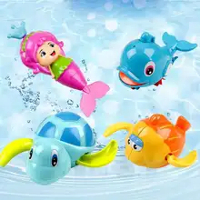 Мультяшная черепаха-Русалочка, заводная игрушка, игрушки для ванной, детские развивающие обучающие игрушки для классического плавания, заводная игрушка-цепочка