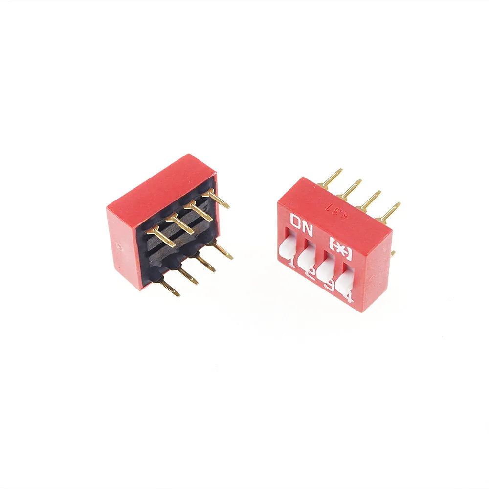 1000pcs Dip Switches SPST 4 Position 2.54mm 0.100&quot pitch Through Hole Slide (Standard) Actuator raised DIP switch Way | Обустройство