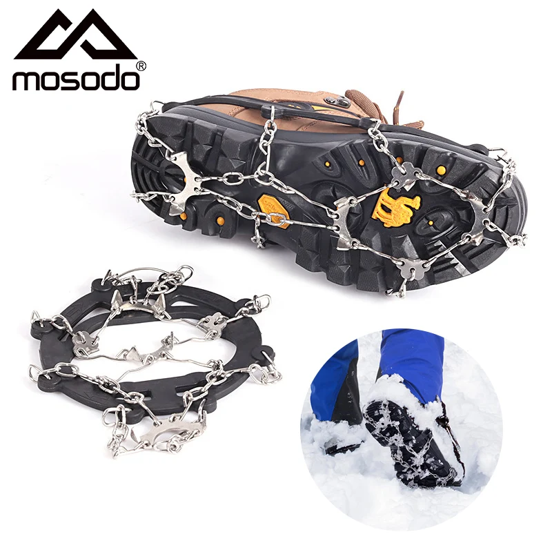 

Mosodo 1pair Anti-Skid Snow Ice Gripper Winter Unisex Shoe Cleats Grips Spikes Crampons Fishing Climbing Anti Slip Shoes Cover