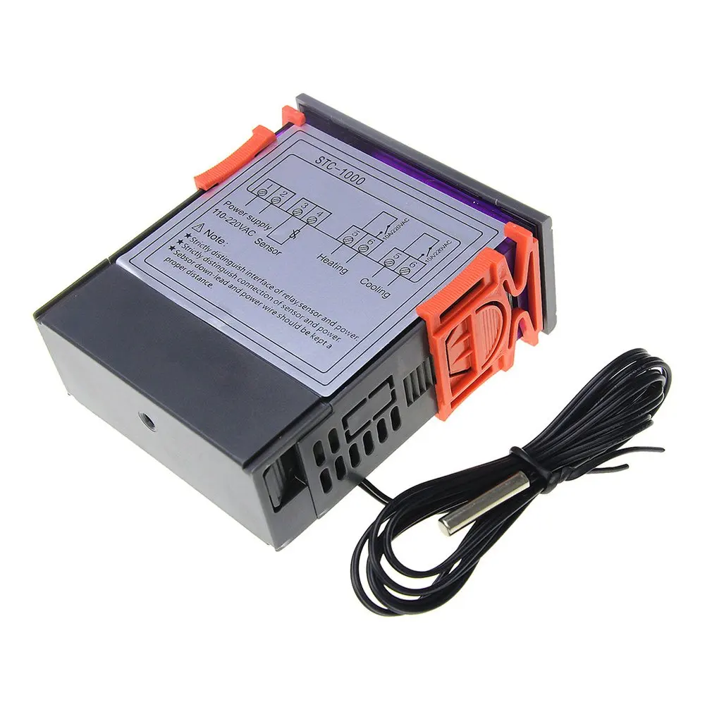 Buena Compra Termostato STC-1000 controlador de temperatura Digital LED, termostato de calefacción de refrigeración portátil, doble salida dmx5MD6kkLX